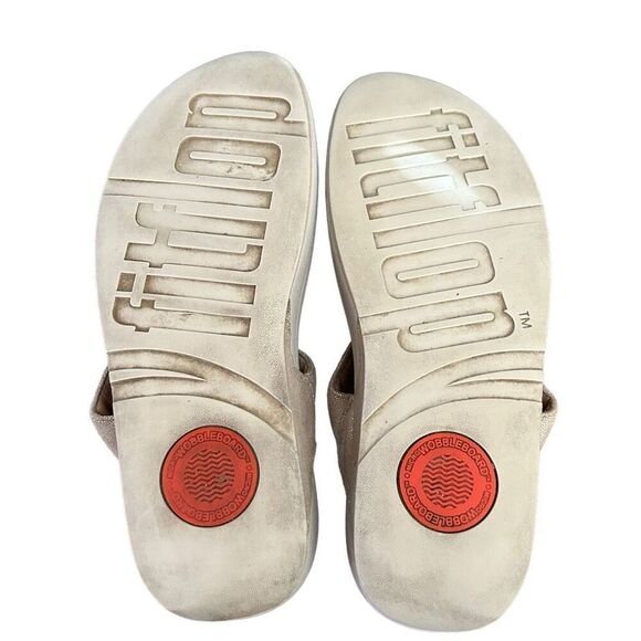 FitFlop Womens Minimalist Lulu Toe Post Sandal Gold Metallic Size 9 - Picture 9 of 9